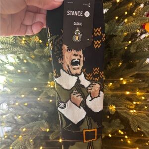 STANCE ELF SMILINGS MY FAVORITE INFIKNIT Christmas CREW SOCKS Mens Large 9-13